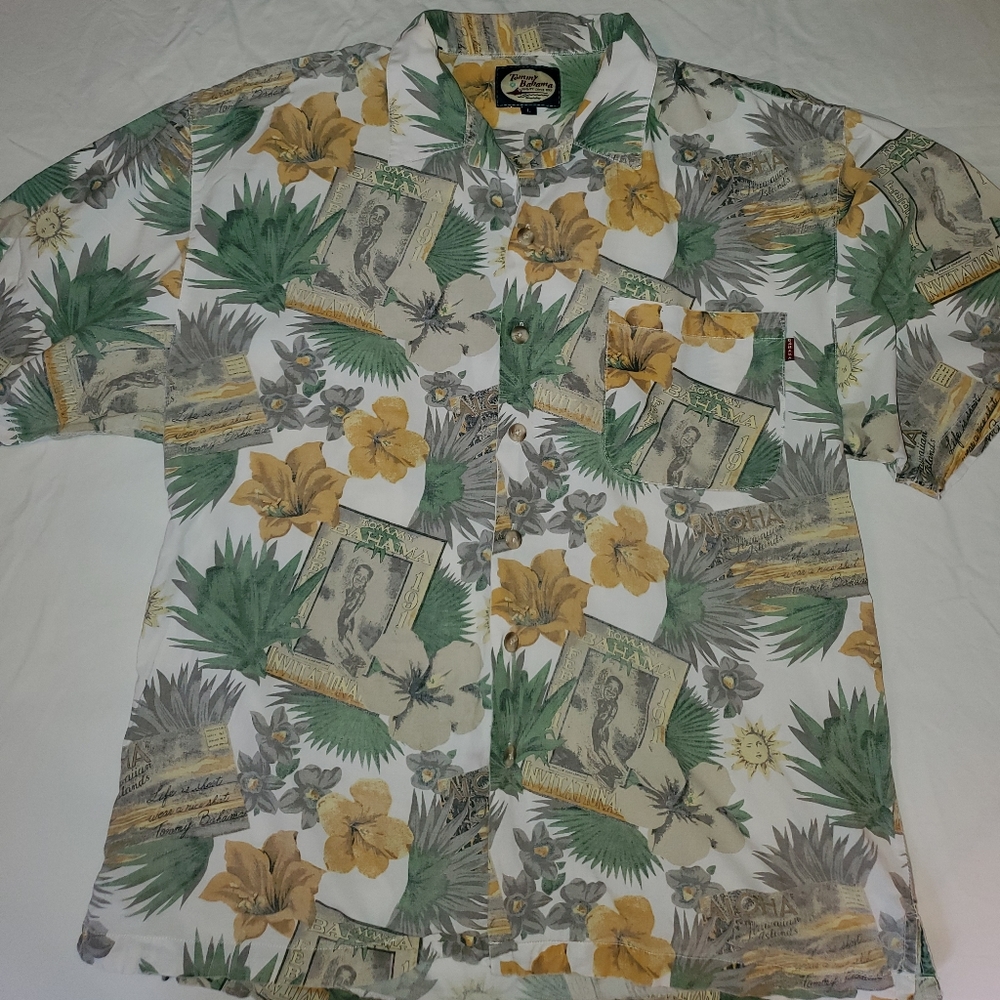 Tommy Bahama Mens Short Sleeve Button Up Large